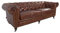Chesterfield-Sofa 2-Sitzer Echtleder Sofa Couch Vintage Cigar Leder Dunkelbraun