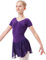 tanzmuster ® Ballettkleid Mädchen Kurzarm - Betty - aus Baumwolle mit Glitzersteinen und Chiffon Röckchen in lila, Größe:128/134