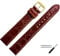 MARBURGER Uhrenarmband 18mm Leder Braun Gold XL Kroko Prägung Mit Naht - Montage Set 6811832000220