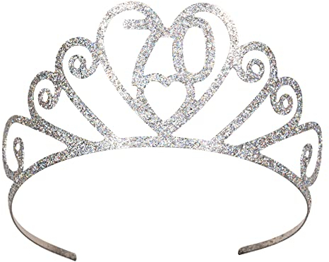 Beistle 60633-70 Glitzerndes Metall 70 Tiara, Silber