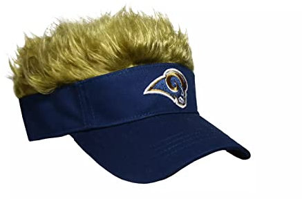Reebok Los Angeles Rams Fan Hair Navy Visor Cap - NFL Velcro Golf Hat, One Size, Fandom Gear