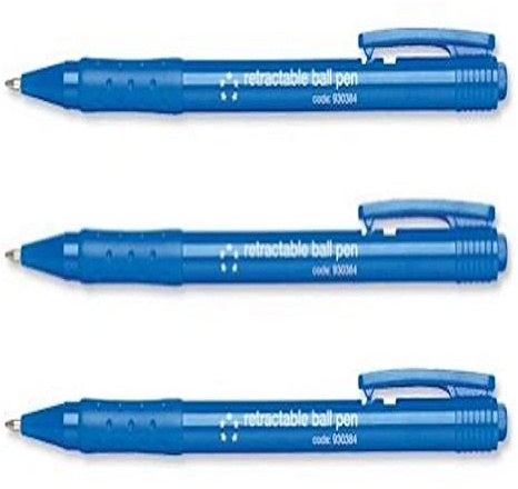 5 Star Ball Pen Retractable Medium 1.0mm Tip 0.7mm Line Blue [Pack of 20]