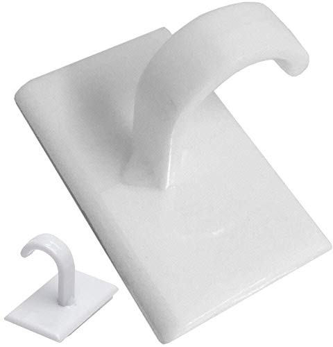 Star Pack Set of 5 Rectangular White Self Adhesive Plastic Cup Hooks