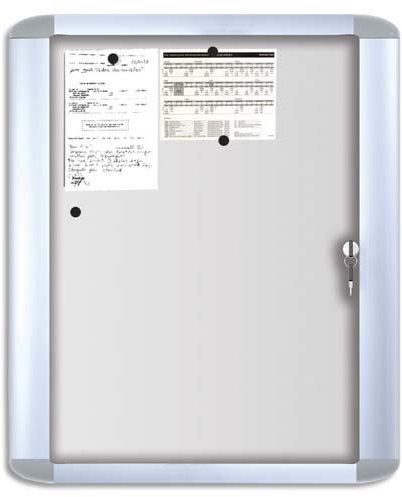 Vitrine d'intérieur Mastervision porte verre fond métal 9 feuilles A4, dimensions (l x h): 76,2 x 97,3 cm