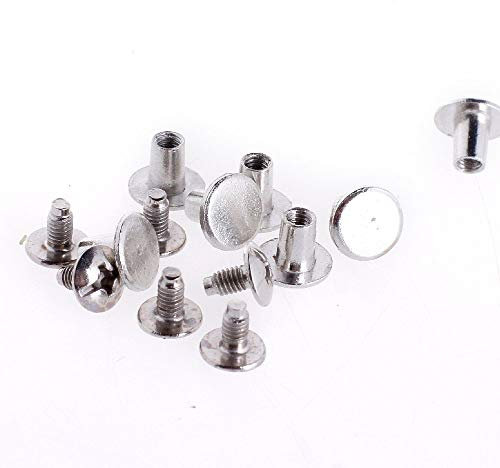 Plat Rond Clous et pointes en métal pour Leathercraft Punk DIY – 8 mm x 7 mm par Eart, Silver, 500 pcs