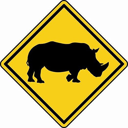 U24 Aufkleber Vorsicht Nashorn Autoaufkleber Sticker