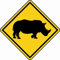 U24 Aufkleber Vorsicht Nashorn Autoaufkleber Sticker
