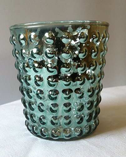 Casablanca Windlicht Glaswindlicht Teelichthalter Kerzenhalter grün in Bauersilberoptikn