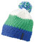 Myrtle Beach Damen Hakelmütze mit Bommel, aqua/lime-green/white, One size, MB7940 aqli