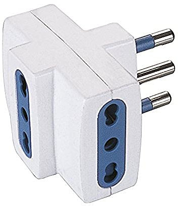 Poly Pool PP0452 Tipo L (IT) Universal Azul, Color blanco adaptador de enchufe eléctrico - Adaptador para enchufe (Tipo L (IT), Universal, 16 A, Azul, Blanco, 80 mm, 130 mm)