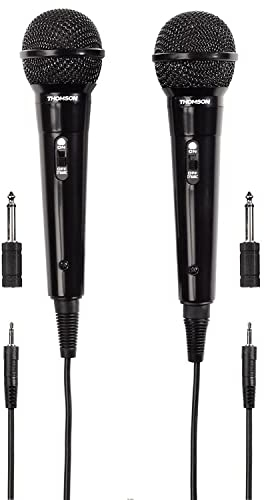 Thomson 2x Dynamisches Mikrofon M135D (Doppelpack, Nierencharakteristik, 3,5 mm Klinkenstecker, Kabellänge 3 m) schwarz