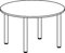 Konferenztisch, Durchm.xH 1200x720 mm, Rund, 4-Fuá -Gestell, Platten-/Gestellfarbe buche/anthrazit