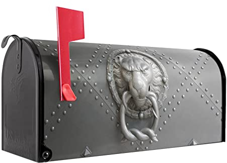 banjado® Amerikanischer Briefkasten - US Mailbox/Letterbox mit Motiv Eisentor 51x22x17cm - Postkasten Stahl aus Amerika – Briefkasten amerikanisch pulverbeschichtet