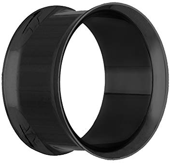 Treuheld® 10mm Ohr Flesh Tunnel Schwarz - Edelstahl/Chirurgenstahl 316L - Dünn & Dünner Rand - Ohne Gewinde