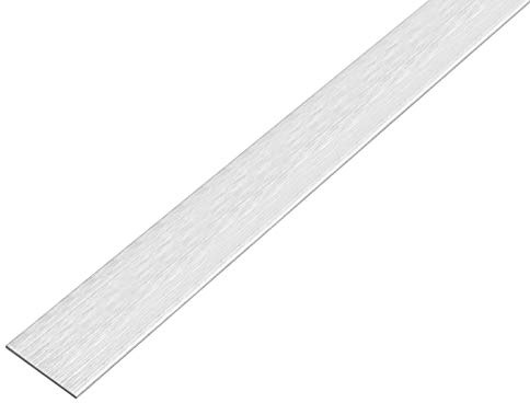 Alberts 488802 Flachstange | selbstklebend | Aluminium, edelstahldesign, hell | 1000 x 25 x 2 mm