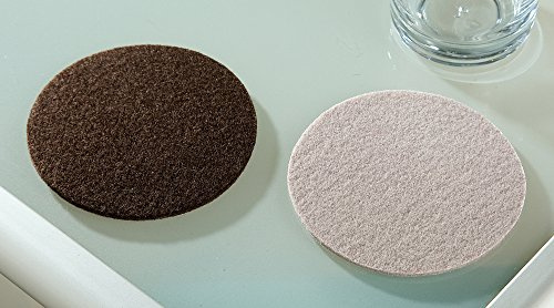 Filz-Untersetzer, rund, braun, 4er Set
