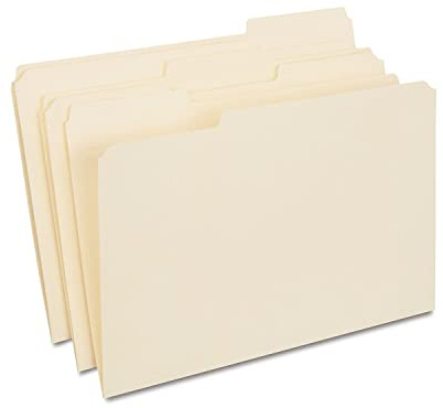 Staples Reinforced File Folders, Legal Size, 1/3‑Cut Tabs, Assorted Positions, Manila, Heavy‑Duty Paper Stock, 100/Pack