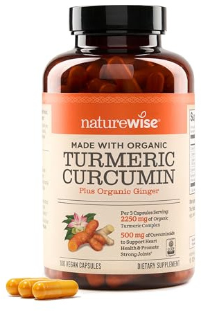 NatureWise Curcumin Turmeric 2250mg - 95% Curcuminoids & BioPerine Black Pepper Extract for Advanced Absorption - Daily Joint and Immune Health Support - Vegan, Non-GMO, 180 Count[60-Day Supply]
