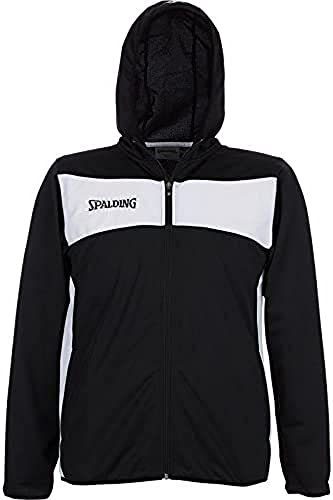 Spalding Bekleidung Teamsport Evolution II Classic Jacket mit Kapuze Kinder Kapuzenjacke, Schwarz/Weiß, 128