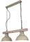 Licht-Erlebnisse Hängelampe Metall Holz in Shabby Weiß Wohnzimmer Esstisch 60 cm lang E27 Vintage 2-flammig Rustikale Pendelleuchte Küche HAKON