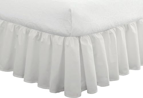 Fresh Ideas Volants Popeline Tour de lit California, Coton Polyester, Blanc, Entier