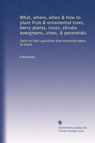 Quoi, où, quand et comment planter des arbres fruitiers et ornementaux, des plantes à baies, des roses, des arbustes à feuilles persistantes, des vignes et des vivaces : Faits sur quatre questions que