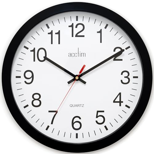 Acctim 93/ 704B Controller Wall Clock, Black