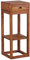 WOHNLING Beistelltisch Massiv-holz Sheesham Design Anstelltisch Telefontisch mit Schublade 35x 35 cm Schmal 90 cm Hoch Flur Konsole dunkel-braun Natur Landhaus-Stil Anrichte Schublade & Ablage Kommode