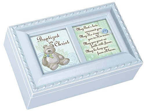 Schmuckkästchen mit Aufschrift Christus getaptized In Christ, Blau, klein, Pastellblau