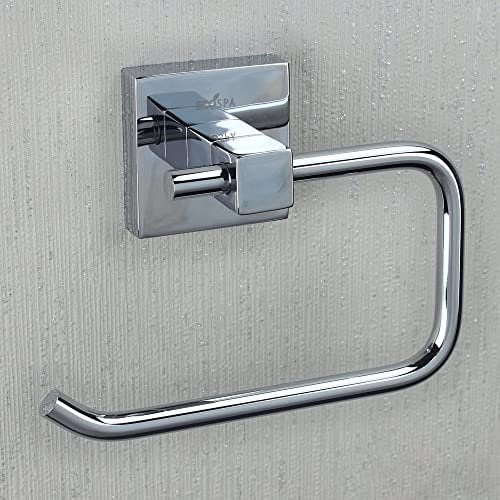 ECOSPA Modern Toilet Roll Paper Holder, Wall Mounted Bathroom Tissue Rack, Polished Chrome Finish
