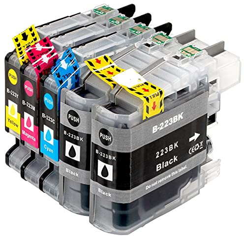 ESMONLINE 5 komp. Druckerpatronen als Ersatz zu Brother LC-223 für MFC J4420DW J4620DW J4625DW J5320DW J5620DW J5625DW J5720DW J880DW J680DW J480DW DCP J562DW J4120DW (5er Set) LC223