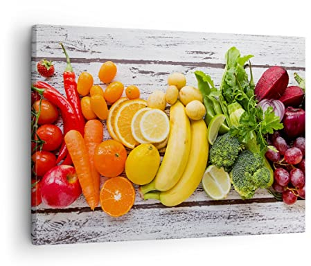 Lienzos decorativos Comida vegetales comer fresco Cuadro Sobre Lienzo Moderno 70x50cm Cuadros Decoracion Salon Dormitorio Cocina Cuadros Pared Imágenes Wall Art Prints Decor Canvas AA70x50-2888