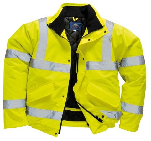 Pilotenjacke Warnschutzjacke Arbeitsjacke Warnjacke Bomber-Jacke XS-7XL (XXL (62-64), Gelb)