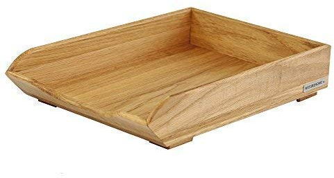 NATUREHOME Schreibtischablage Eiche 24x35x8cm (Din A4) stapelbare, nachhaltige Ablage aus massivem Hartholz für Büro & Home Office, stilvolle, hochwertig verarbeitet, langlebig & umweltfreundlich