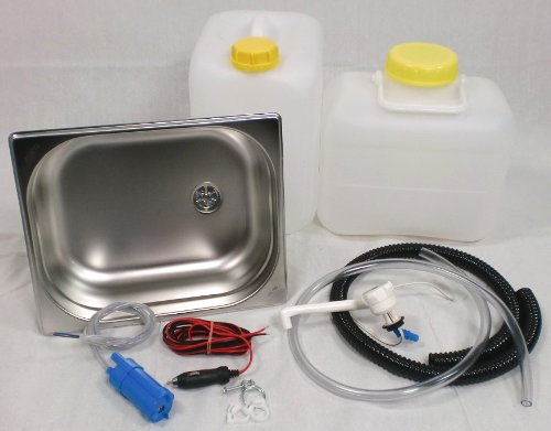 12V Wasseranlage Imbisswagen Verkaufsanhänger Campingküche Bausatz Spüle 325x265x150 Comet Novo weiß (ad-ideen)