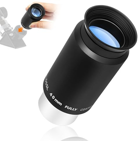 Astromania Okular 40mm für Teleskop - 1,25 Zoll Plossl Teleskop Okular Voll mehrfach vergütetes 4-Element, Metall Teleskop Zubehör mit Standard 3.2 cm Filtergewinde für Astronomische Teleskope
