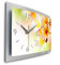 3D Designer-Wanduhr White Flower in modernem Metallic-Design; leise Funkuhr mit Motiv Natur Relax Blüte wahlweise in Zwei Größen (White Flower, 80x40cm; leises Funkuhrwerk)