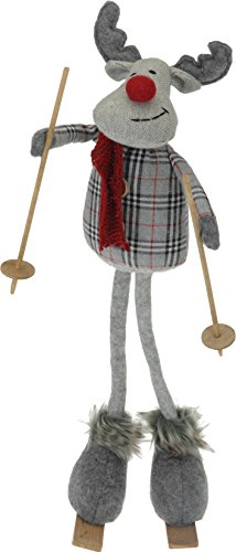 K + M Großer Elch stehend auf Skiern 46 cm