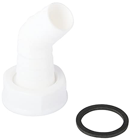 Sanitop-Wingenroth 22166 5, 45 Grad | Winkel-Schlauchverschraubung | Zum Anschluss des Ablaufschlauches einer Waschmaschine oder Spülmaschine, Verschraubung