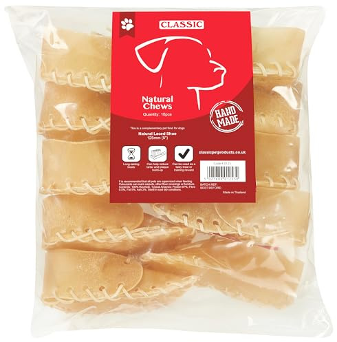 CLASSIC Pet Products Rawhide Laced Shoe for Dogs, 200 mm, Pack of 10