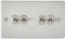 Knightsbridge FP4TOGBC FPAV4TOGBC Flat Plate 10A 4G 2 Way Toggle Switch-Brushed Chrome
