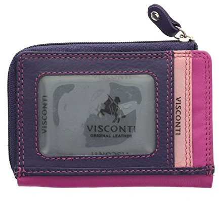 Porta carte di credito sottile di pelle.Visconti collezione Rainbow PHI PHI RB110 Bacca Multi
