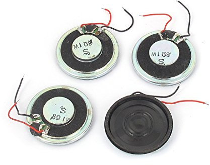 sourcing map 1W 8 Ohm Magnet Mini Loudspeaker MP3 MP4 Player Speaker 28mm Dia 4pcs