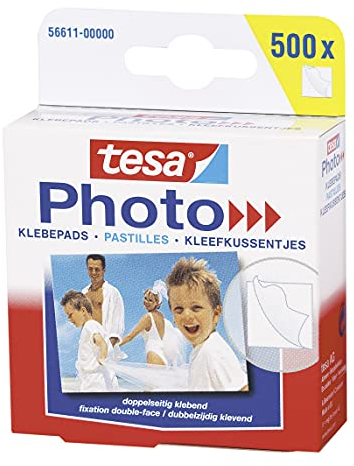 tesa Photo Klebepads - Beidseitig klebend zur Erstellung eines Fotobuches - 500 Stück