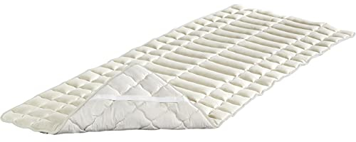 Badenia Trendline Spannauflage Merino Perkal mit Schurwoll Füllung 90X200 CM, 1450 G