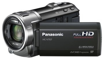 Panasonic HC-V707EG-K Full-HD-Camcorder (7,6 cm (3 Zoll) LCD-Display, 6.1 Megapixel, 21-fach opt. Zoom, 28mm Weitwinkel, 3D-kompatibel) schwarz