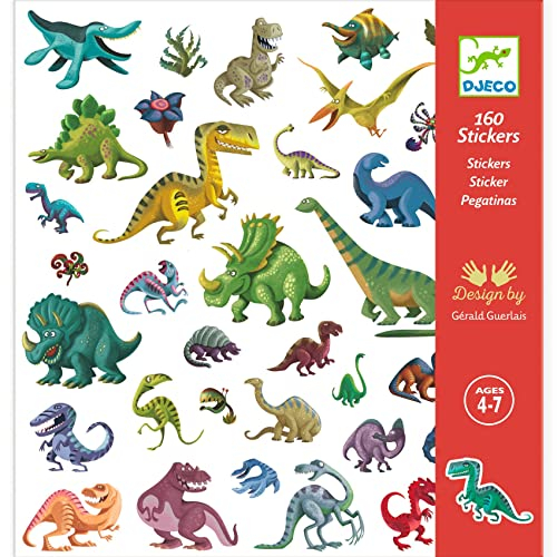 Djeco DJ08843 Aufkleber Sticker 160 Stueck Dinosaurier