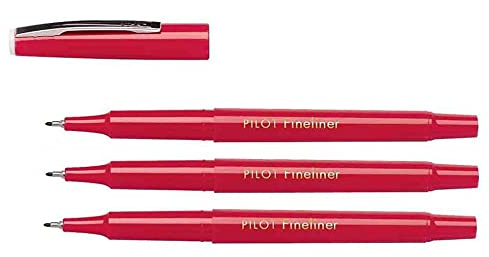 Pilot Fineliner Pens Red Extra Fine Tip Ref SW-PPF (Pack of 3) Supplied Loose