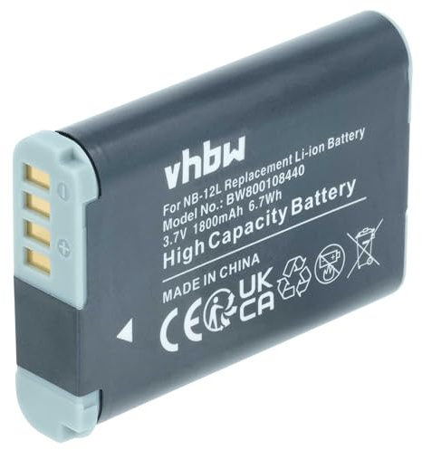 vhbw Akku kompatibel mit Canon PowerShot N100 | G1X Mark II, G1 X Mark 2 Kamera (1800 mAh, 3,7 V, Li-Ion)