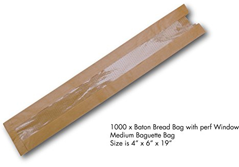 1000 x Baton Bread Bag. Medium Baguette bag. 100 60 x 480 mm (4 x 6 x 19)